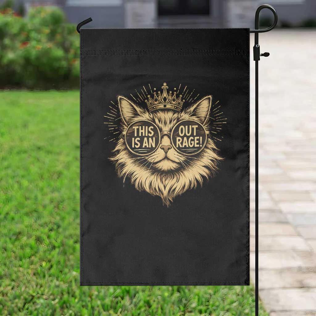 Funny Princess Cat Donut Garden Flag This Is An Outrage Donut Gold Cat Lover Gifts
