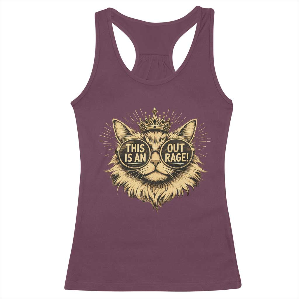 Funny Princess Cat Donut Racerback Tank Top This Is An Outrage Donut Gold Cat Lover Gifts