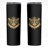 Funny Princess Cat Donut Skinny Tumbler This Is An Outrage Donut Gold Cat Lover Gifts