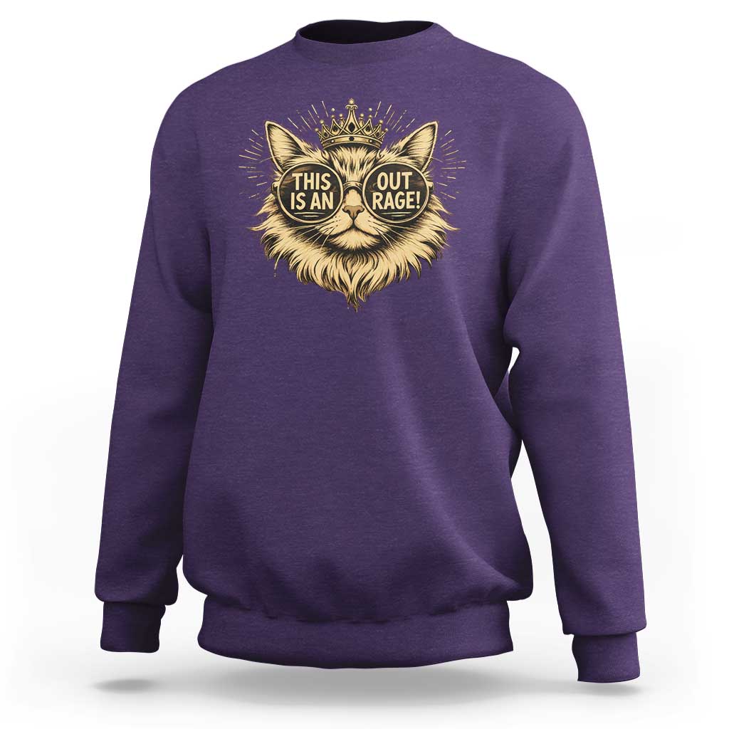 Funny Princess Cat Donut Sweatshirt This Is An Outrage Donut Gold Cat Lover Gifts