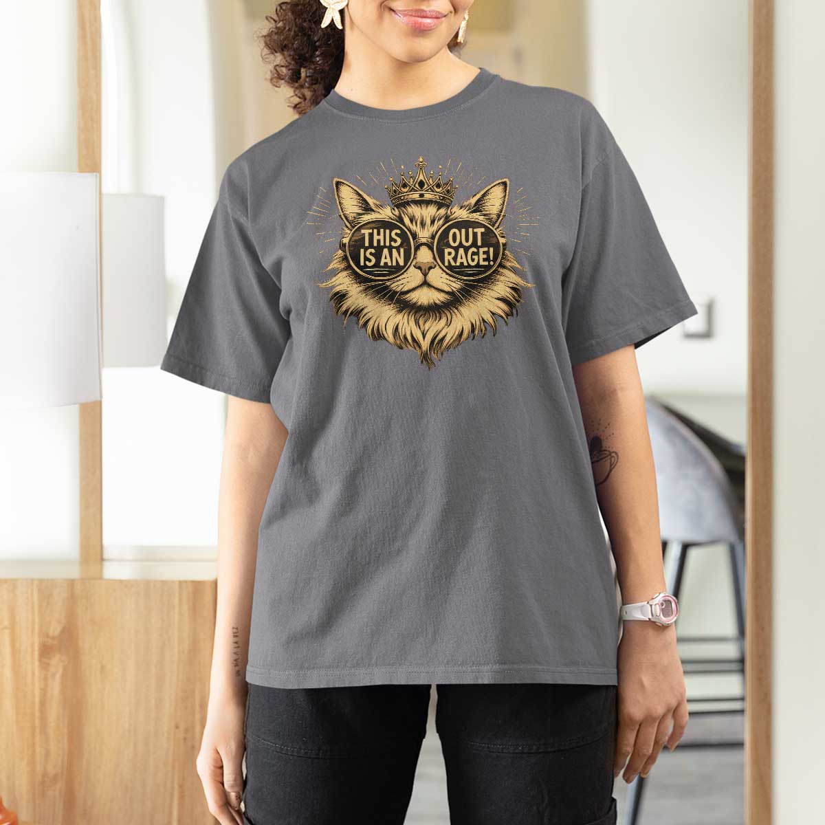 Funny Princess Cat Donut T Shirt For Women This Is An Outrage Donut Gold Cat Lover Gifts