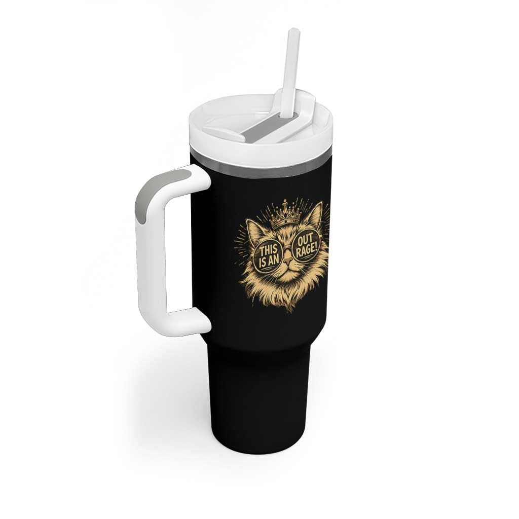 Funny Princess Cat Donut Tumbler With Handle This Is An Outrage Donut Gold Cat Lover Gifts