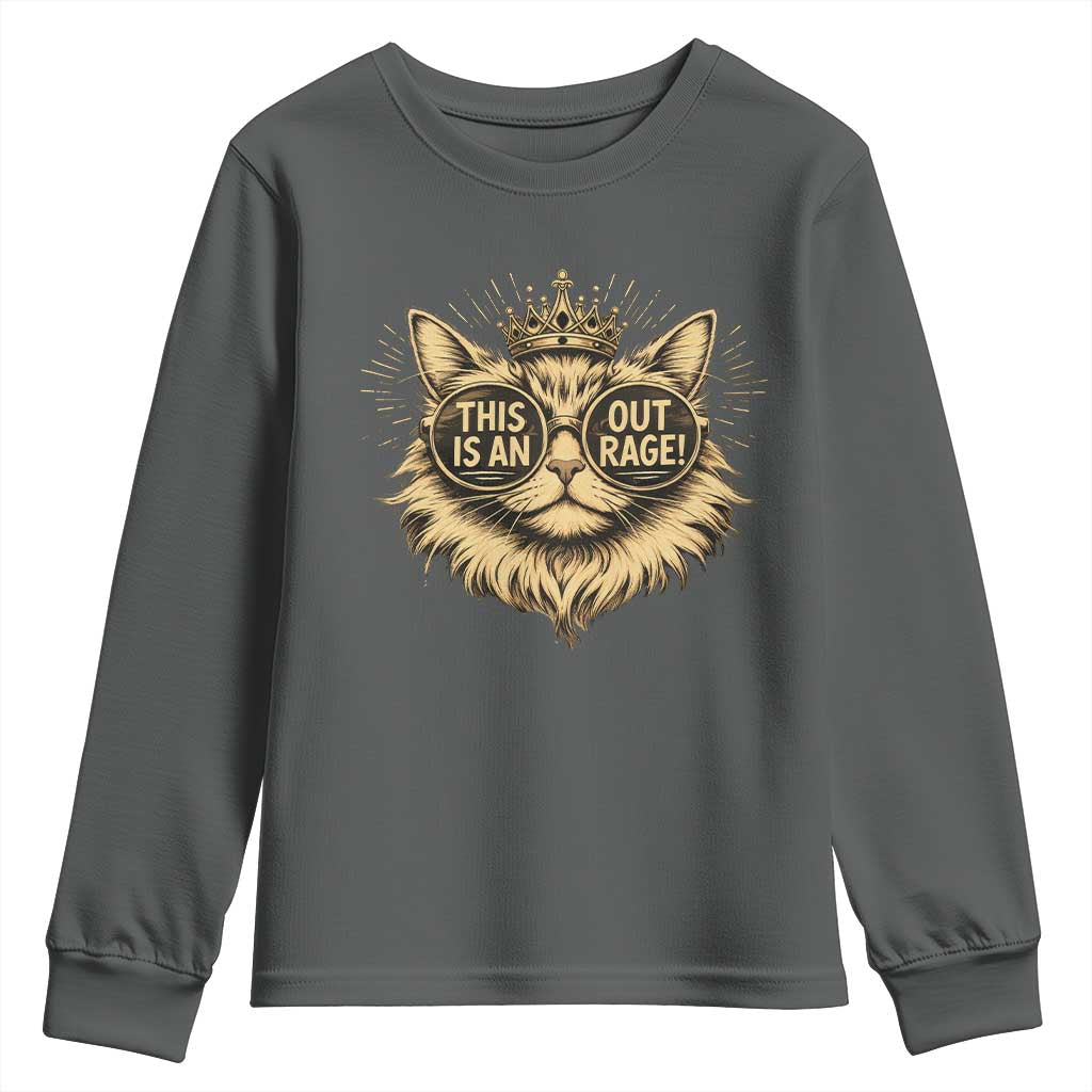 Funny Princess Cat Donut Youth Sweatshirt This Is An Outrage Donut Gold Cat Lover Gifts