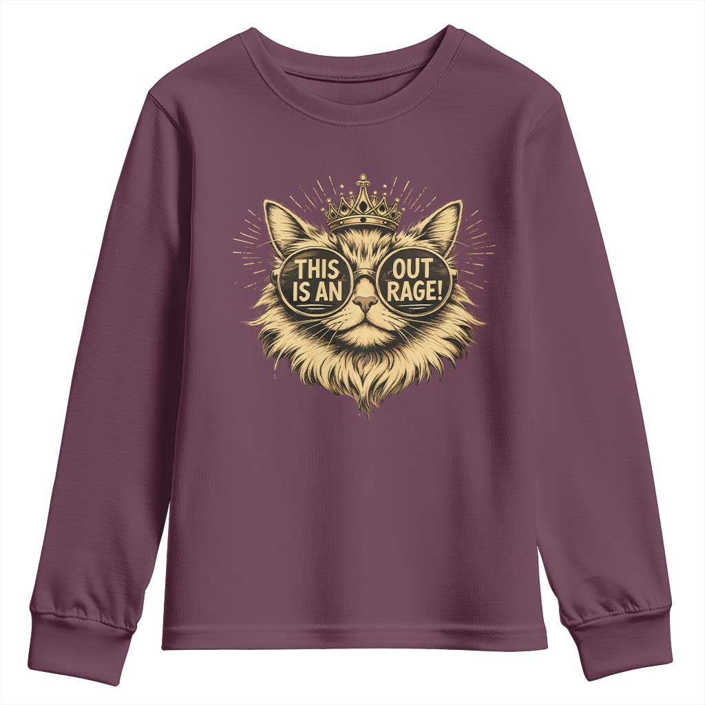 Funny Princess Cat Donut Youth Sweatshirt This Is An Outrage Donut Gold Cat Lover Gifts