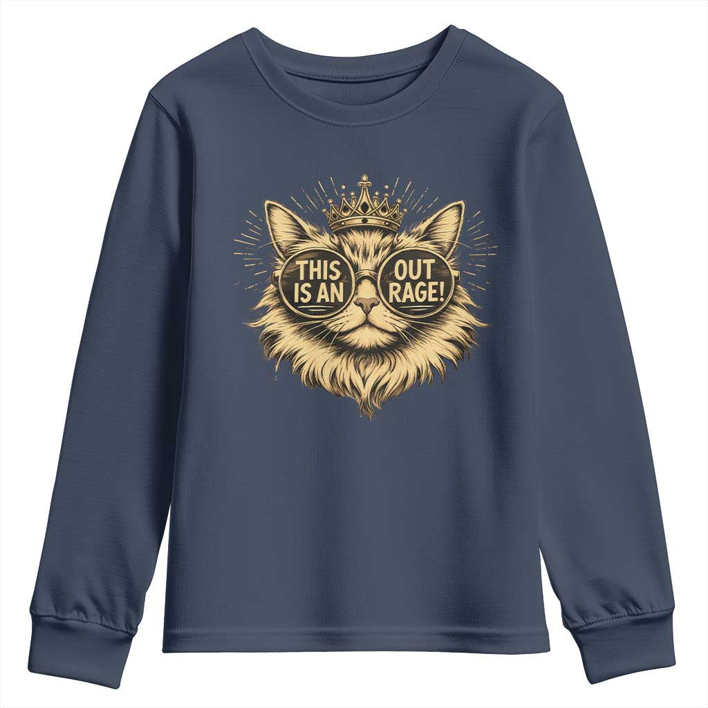 Funny Princess Cat Donut Youth Sweatshirt This Is An Outrage Donut Gold Cat Lover Gifts