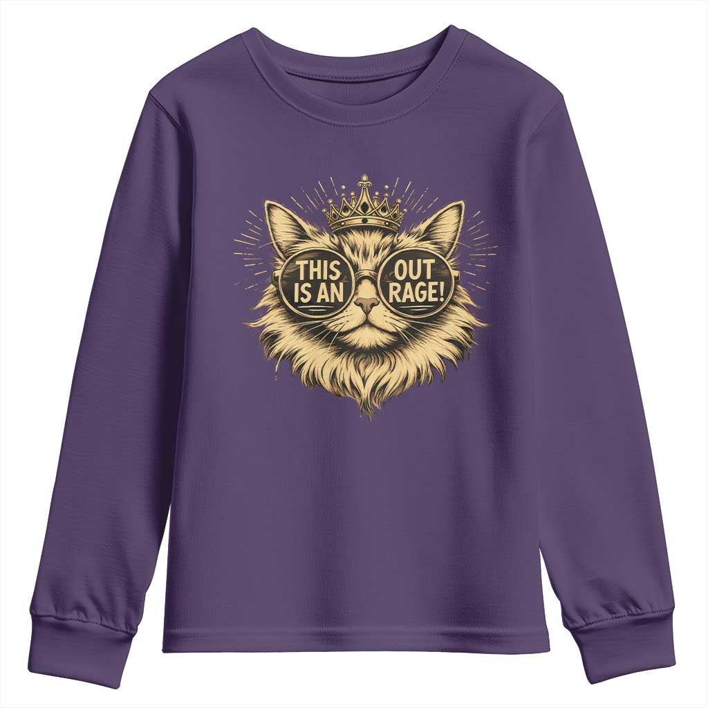 Funny Princess Cat Donut Youth Sweatshirt This Is An Outrage Donut Gold Cat Lover Gifts