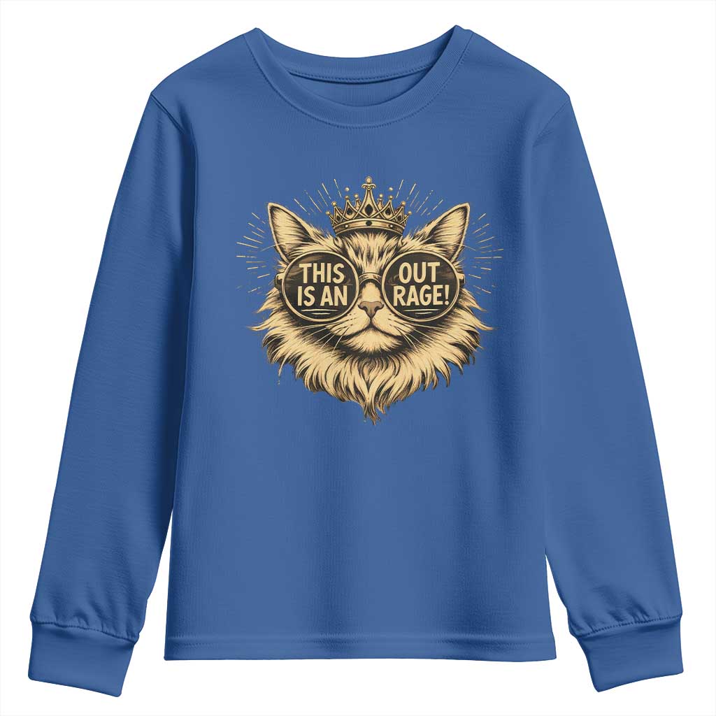 Funny Princess Cat Donut Youth Sweatshirt This Is An Outrage Donut Gold Cat Lover Gifts