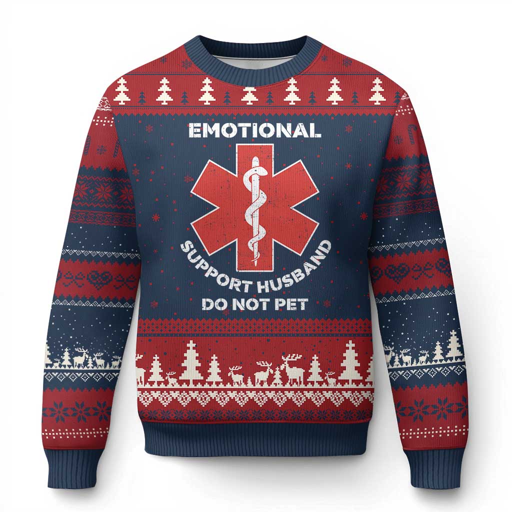 Do Not Pet Husband Ugly Christmas Sweater Funny Sarcastic Saying - Wonder Print Shop