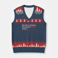 Dear Canada We Hate Him Too V-Neck Knit Sweater Vest Canadian Independence - Wonder Print Shop