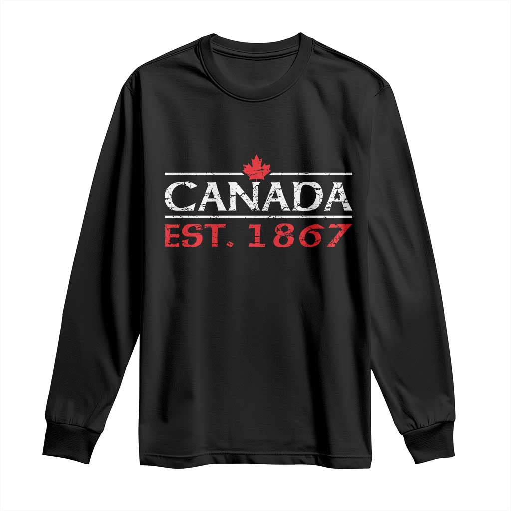 Canadian Maple Leaf Long Sleeve Shirt Canada Flag Vintage Retro Sport - Wonder Print Shop