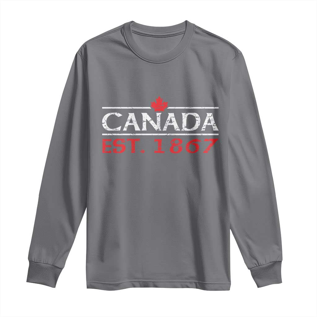 Canadian Maple Leaf Long Sleeve Shirt Canada Flag Vintage Retro Sport - Wonder Print Shop