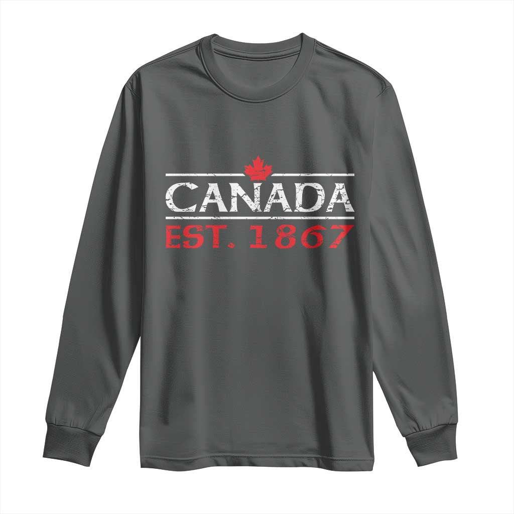 Canadian Maple Leaf Long Sleeve Shirt Canada Flag Vintage Retro Sport - Wonder Print Shop