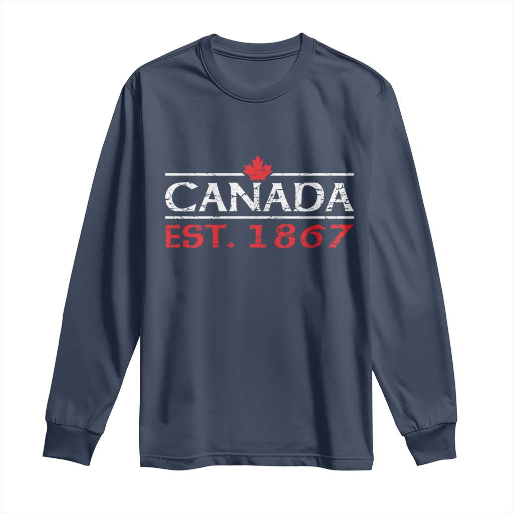 Canadian Maple Leaf Long Sleeve Shirt Canada Flag Vintage Retro Sport - Wonder Print Shop