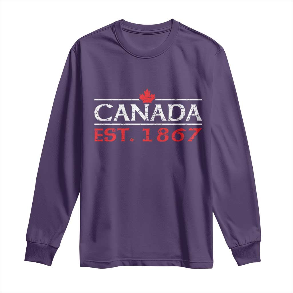 Canadian Maple Leaf Long Sleeve Shirt Canada Flag Vintage Retro Sport - Wonder Print Shop