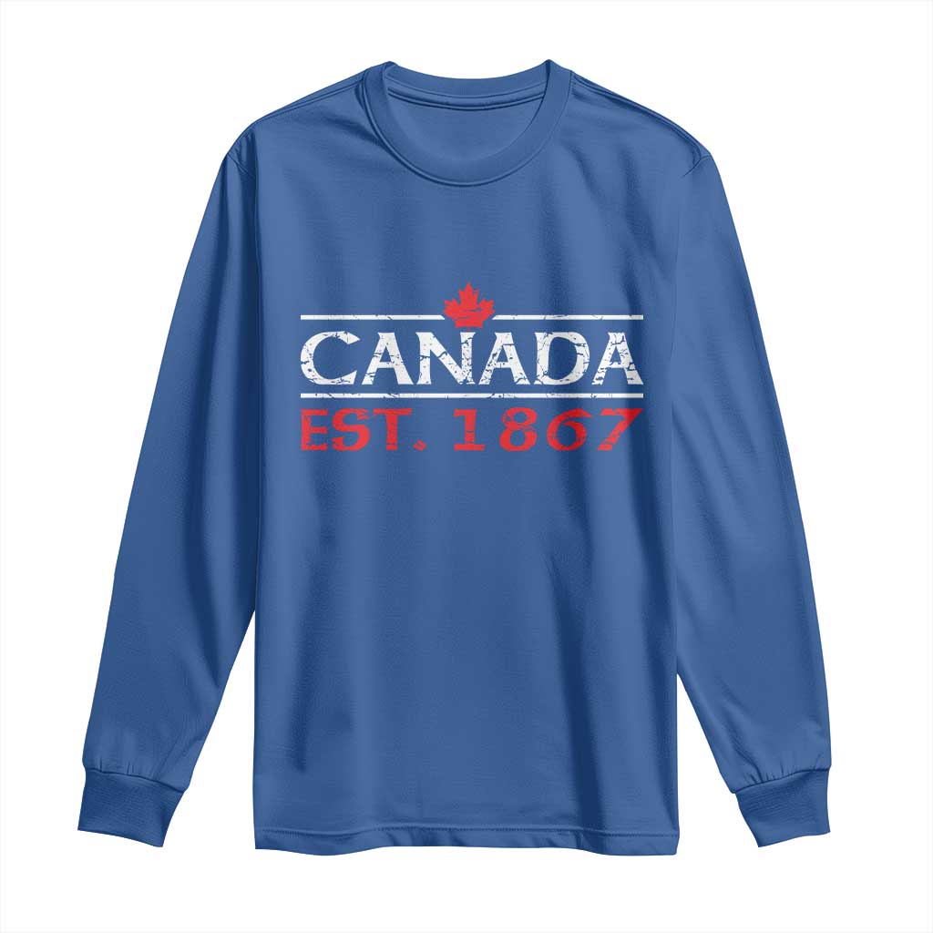 Canadian Maple Leaf Long Sleeve Shirt Canada Flag Vintage Retro Sport - Wonder Print Shop