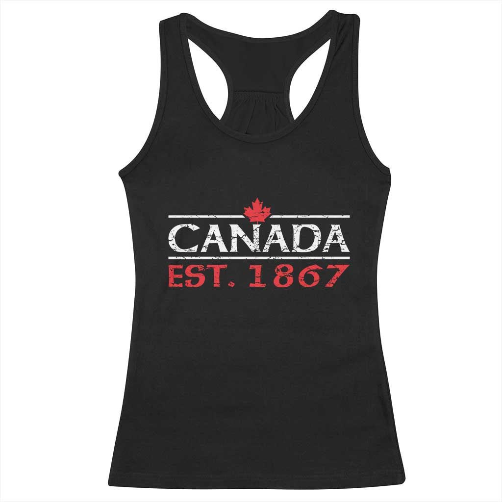 Canadian Maple Leaf Racerback Tank Top Canada Flag Vintage Retro Sport - Wonder Print Shop
