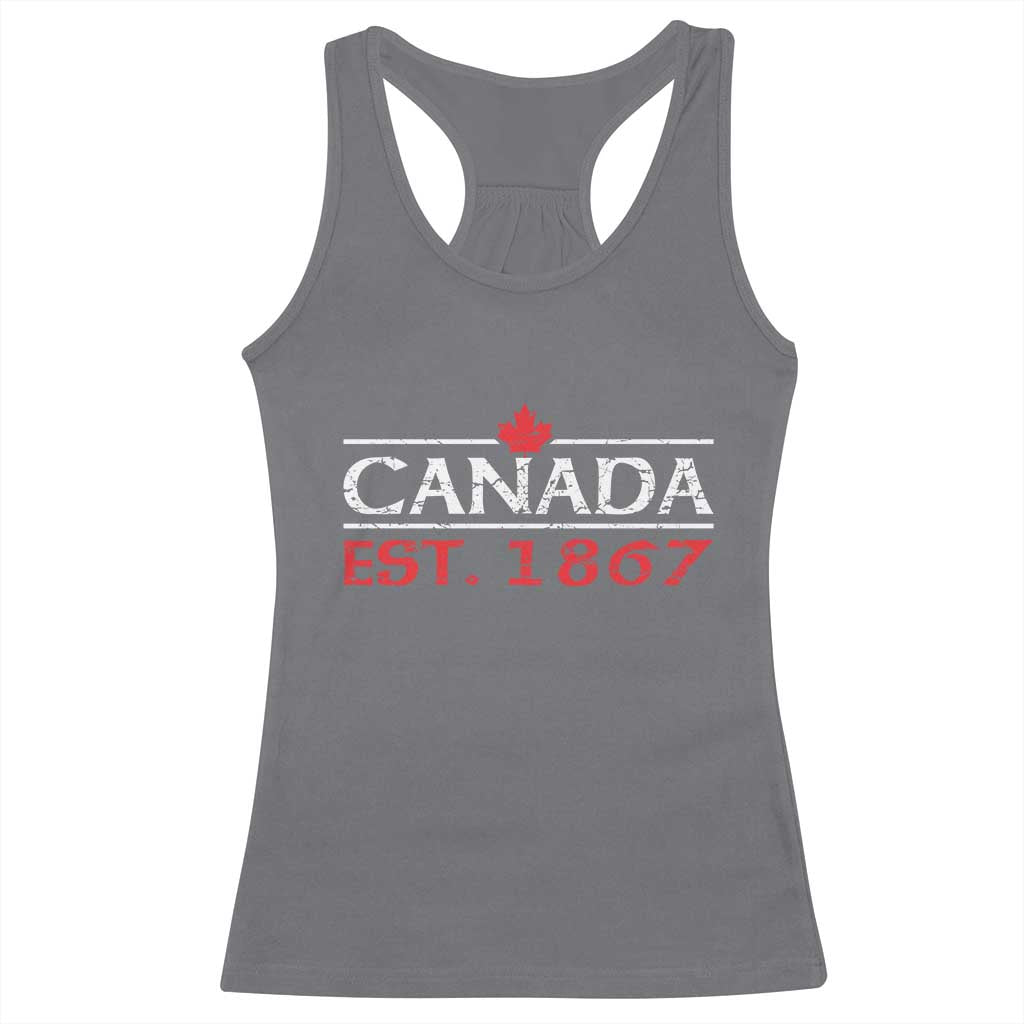 Canadian Maple Leaf Racerback Tank Top Canada Flag Vintage Retro Sport - Wonder Print Shop