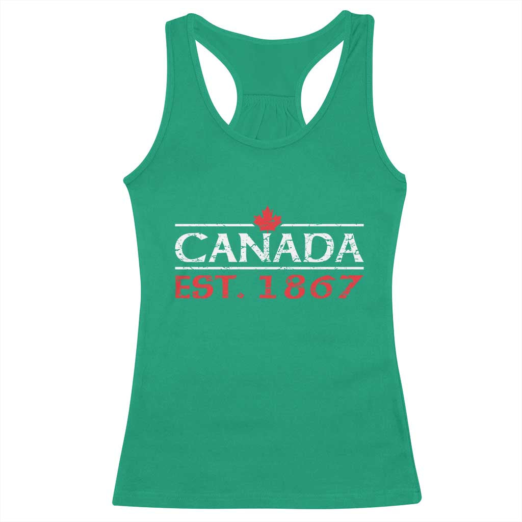 Canadian Maple Leaf Racerback Tank Top Canada Flag Vintage Retro Sport - Wonder Print Shop