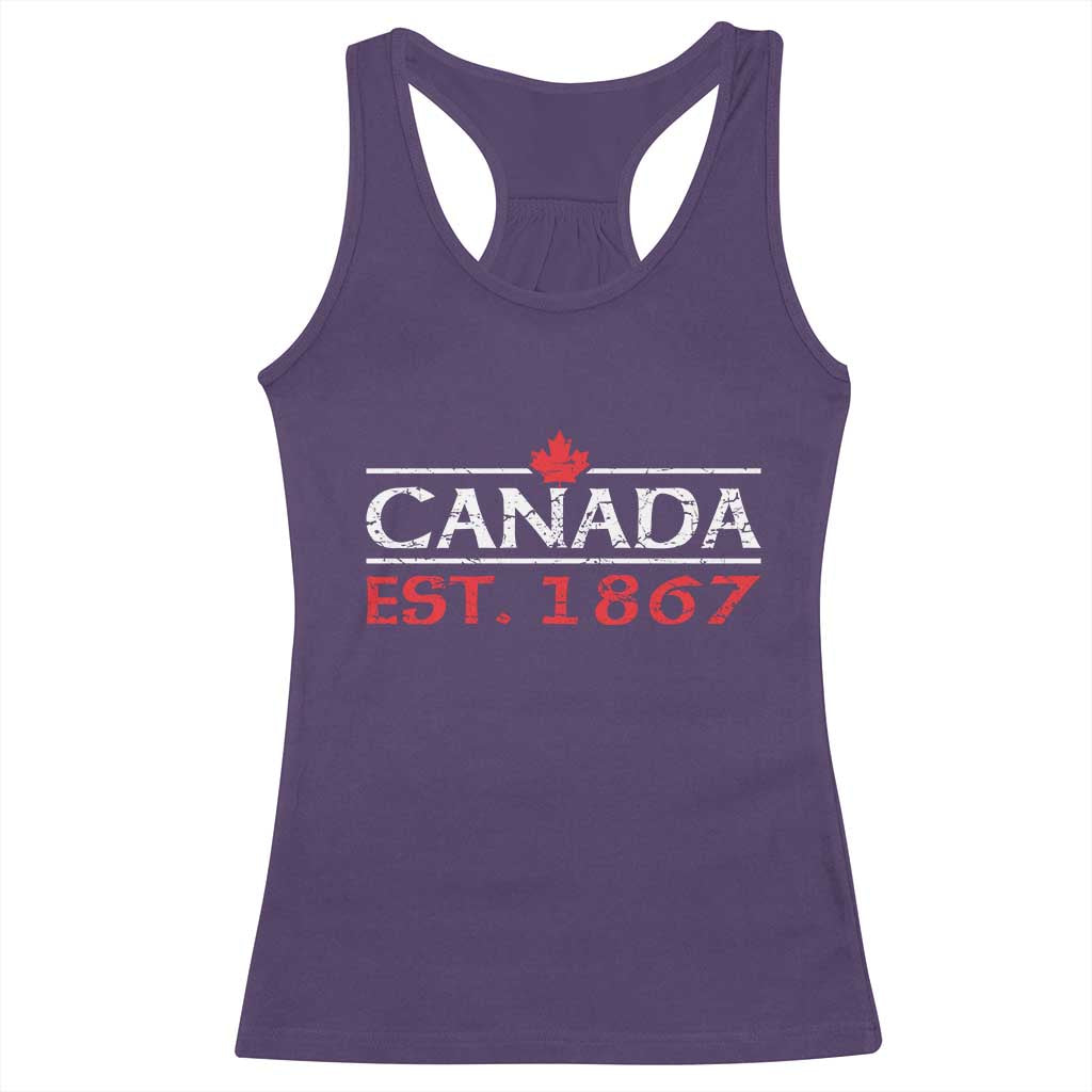 Canadian Maple Leaf Racerback Tank Top Canada Flag Vintage Retro Sport - Wonder Print Shop