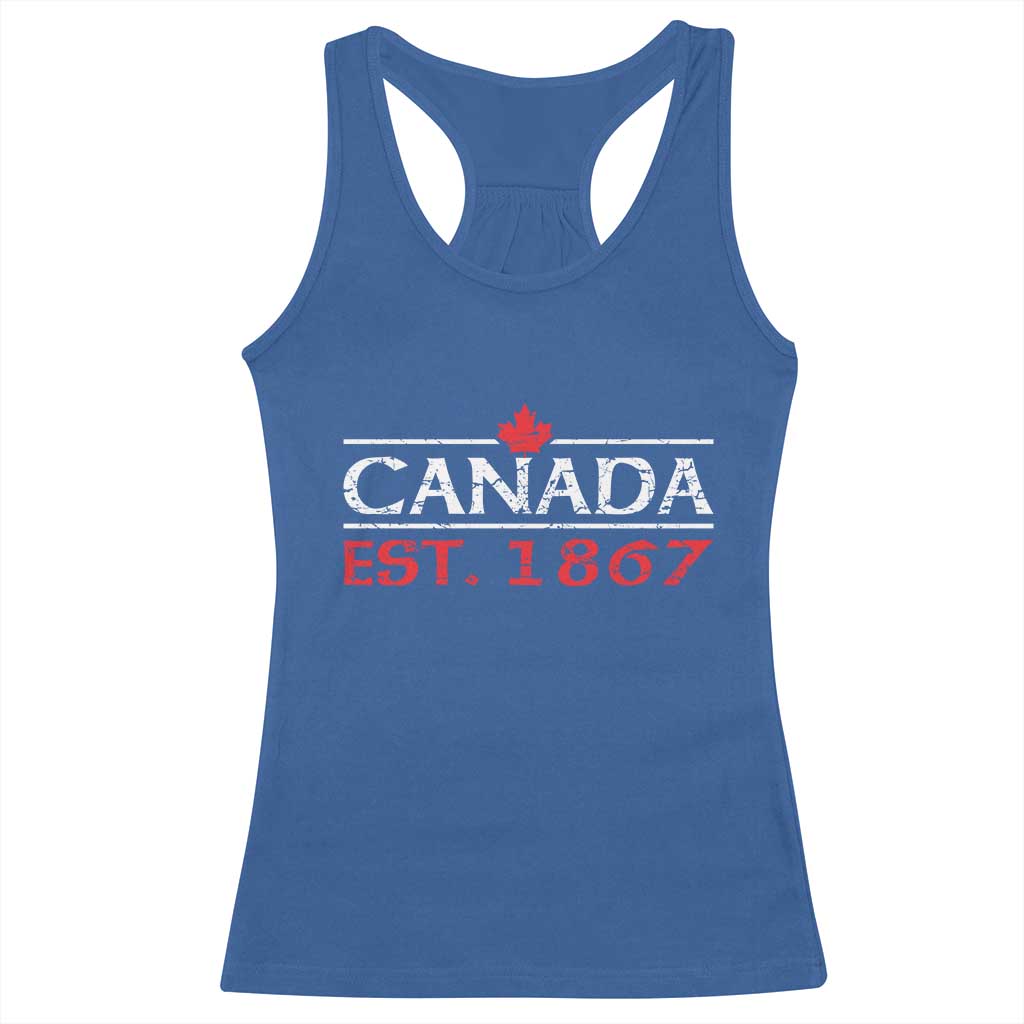 Canadian Maple Leaf Racerback Tank Top Canada Flag Vintage Retro Sport - Wonder Print Shop