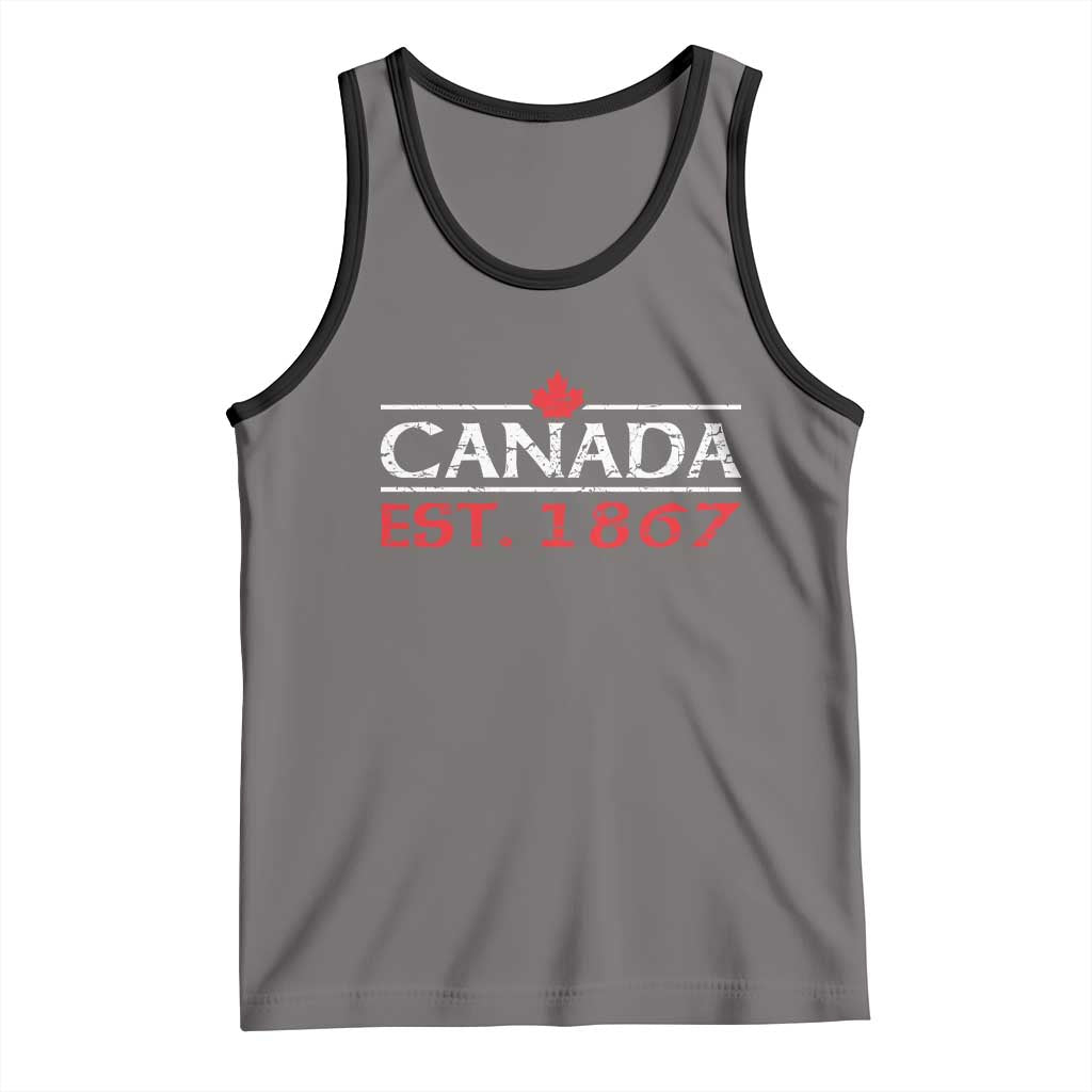 Canadian Maple Leaf Tank Top Canada Flag Vintage Retro Sport - Wonder Print Shop