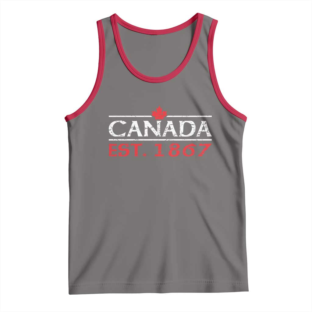 Canadian Maple Leaf Tank Top Canada Flag Vintage Retro Sport - Wonder Print Shop