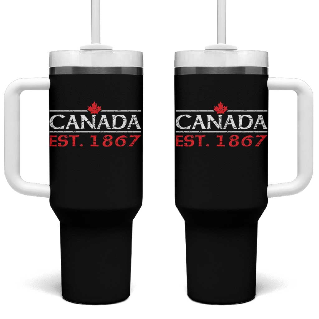 Canadian Maple Leaf Tumbler With Handle Canada Flag Vintage Retro Sport - Wonder Print Shop