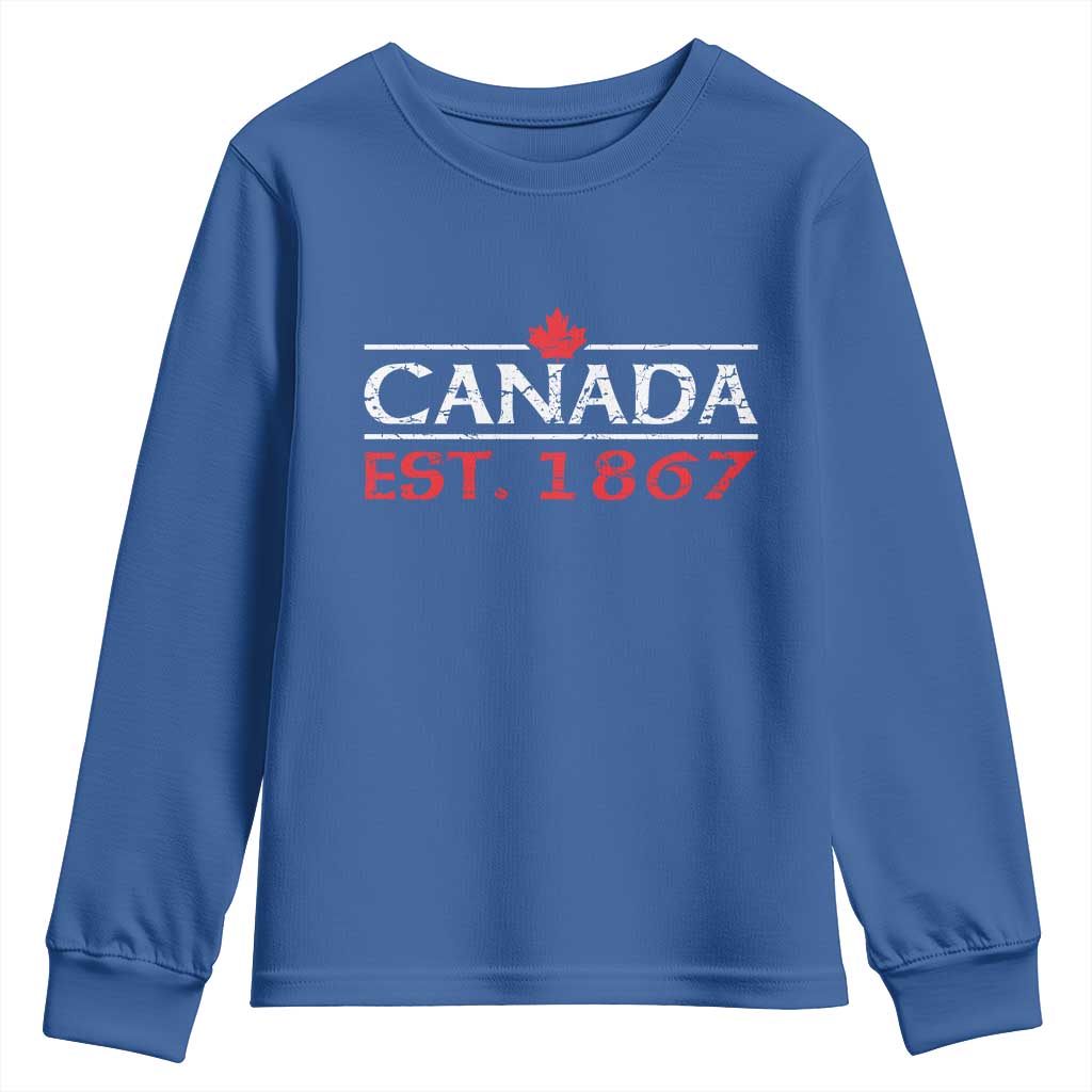 Canadian Maple Leaf Youth Sweatshirt Canada Flag Vintage Retro Sport - Wonder Print Shop