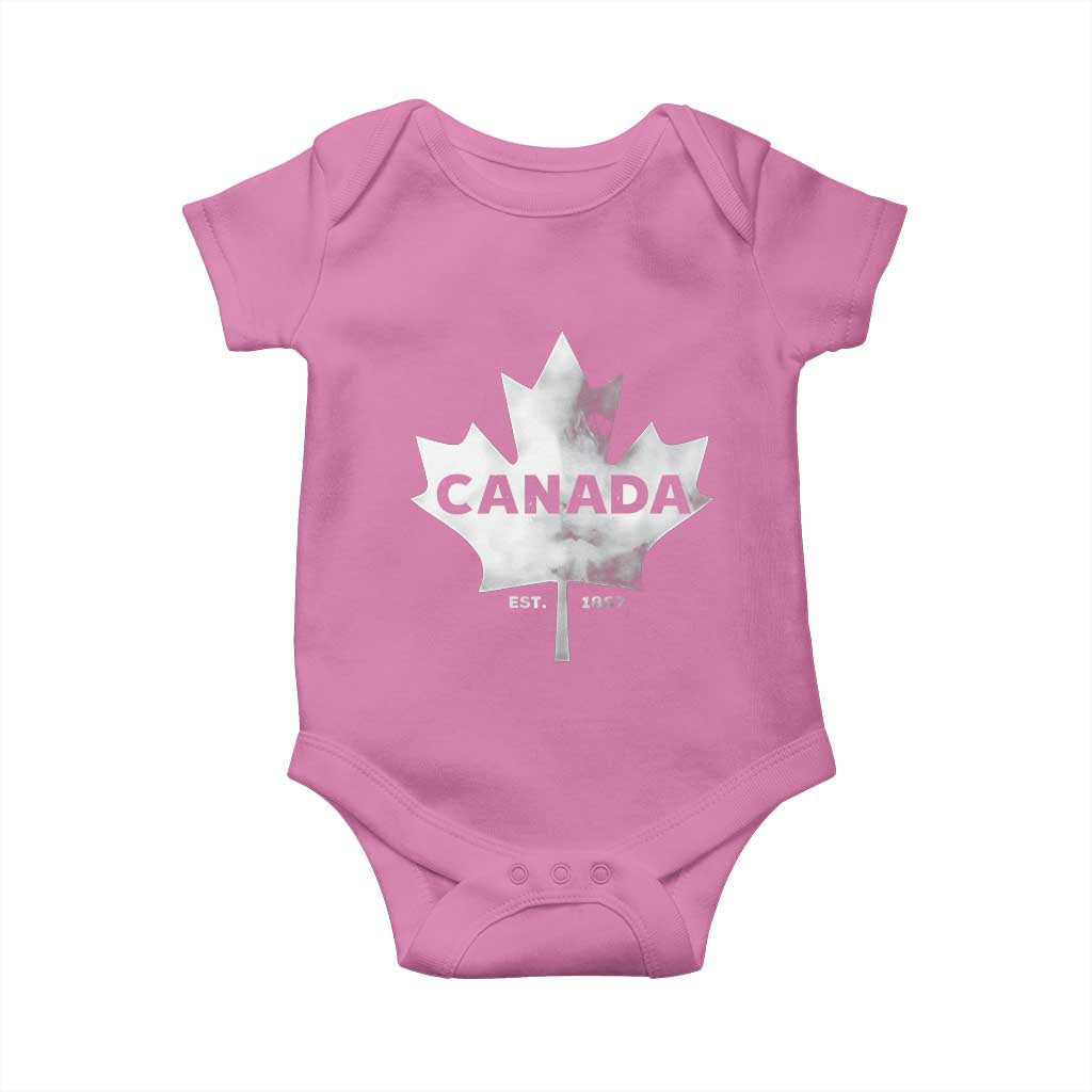 Canada Flag Baby Onesie Canadian Maple Leaf Vintage Retro Sport - Wonder Print Shop