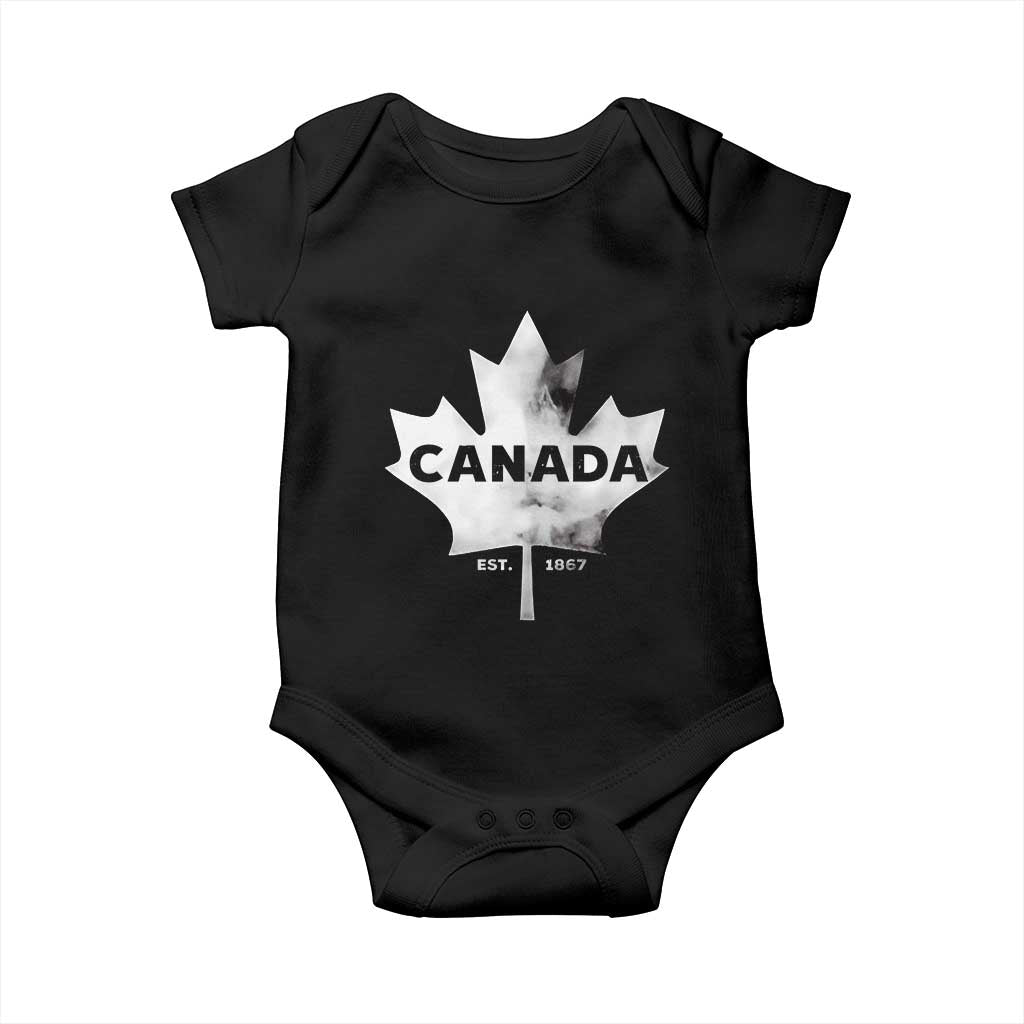 Canada Flag Baby Onesie Canadian Maple Leaf Vintage Retro Sport - Wonder Print Shop