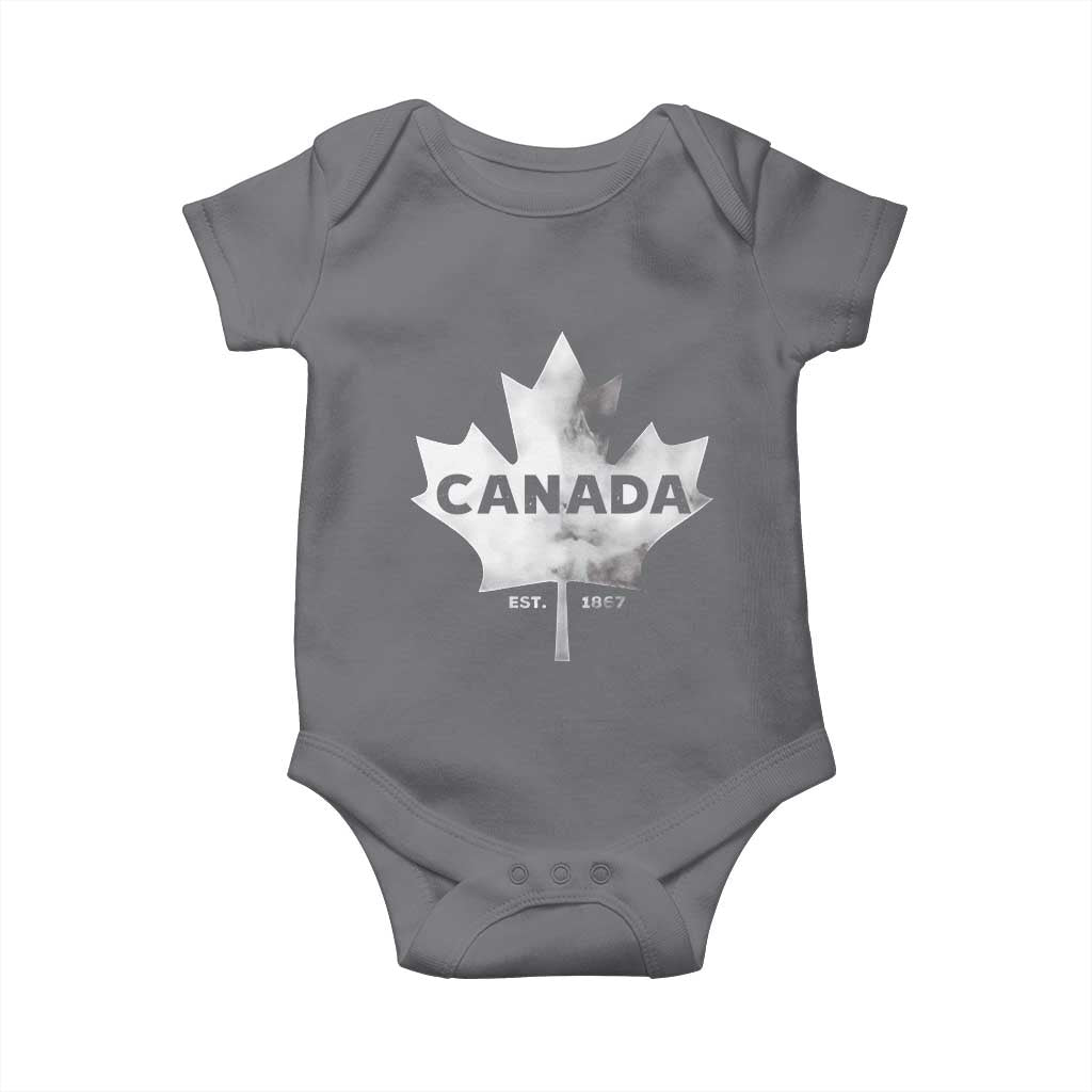 Canada Flag Baby Onesie Canadian Maple Leaf Vintage Retro Sport - Wonder Print Shop