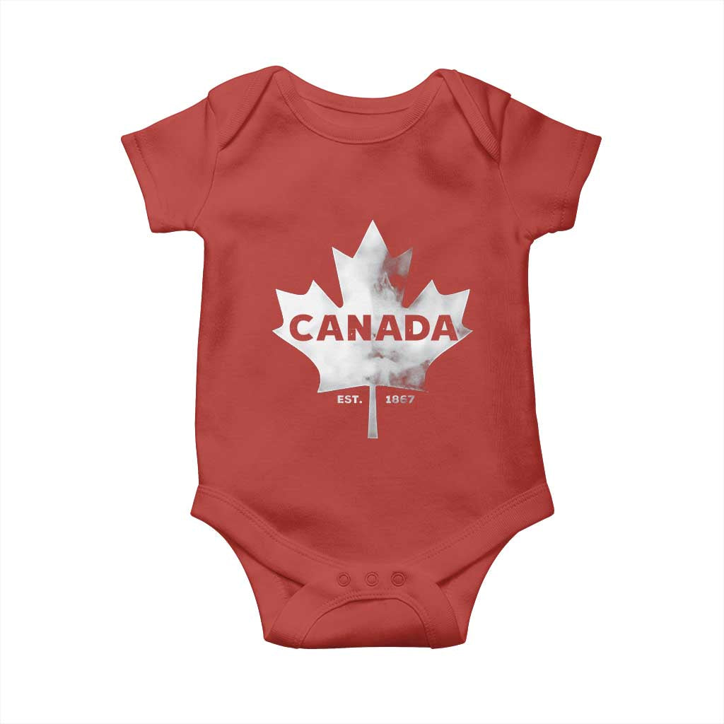 Canada Flag Baby Onesie Canadian Maple Leaf Vintage Retro Sport - Wonder Print Shop