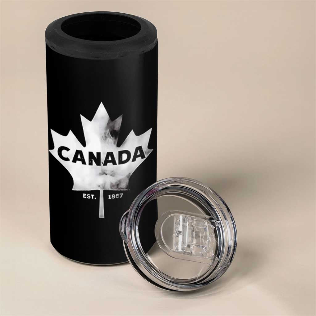 Canada Flag 4 in 1 Can Cooler Tumbler Canadian Maple Leaf Vintage Retro Sport - Wonder Print Shop