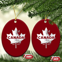 Canada Flag Ceramic Ornament Canadian Maple Leaf Vintage Retro Sport - Wonder Print Shop