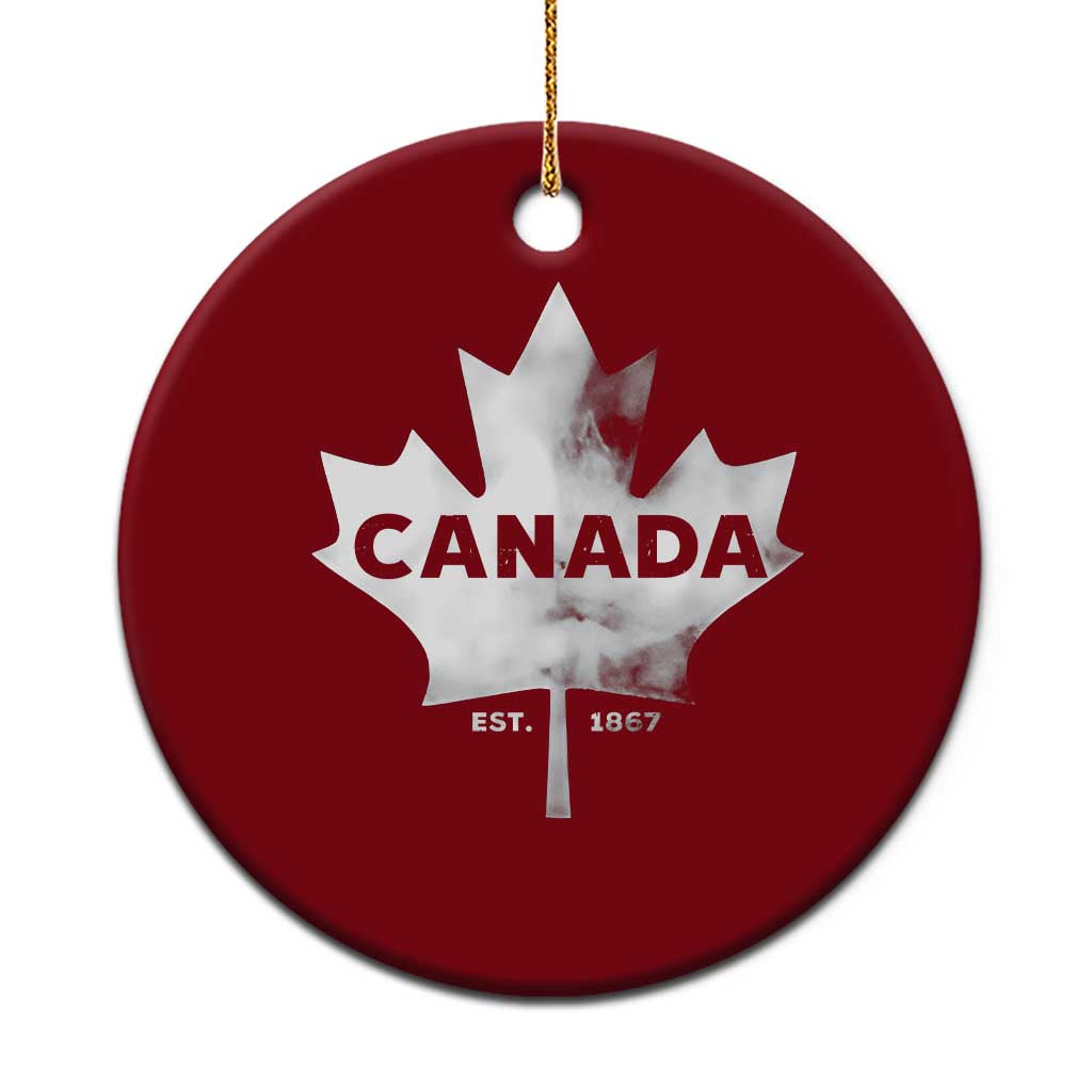 Canada Flag Ceramic Ornament Canadian Maple Leaf Vintage Retro Sport - Wonder Print Shop