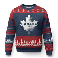 Canada Flag Ugly Christmas Sweater Canadian Maple Leaf Vintage Retro Sport - Wonder Print Shop