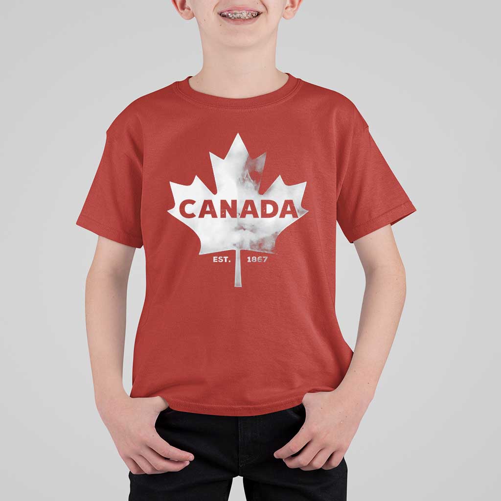 Canada Flag T Shirt For Kid Canadian Maple Leaf Vintage Retro Sport - Wonder Print Shop