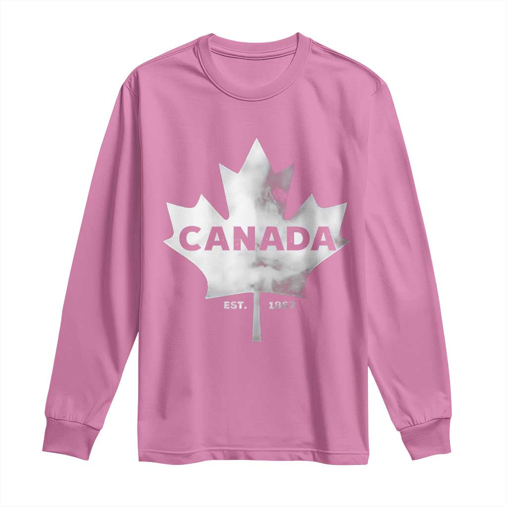 Canada Flag Long Sleeve Shirt Canadian Maple Leaf Vintage Retro Sport - Wonder Print Shop