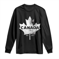 Canada Flag Long Sleeve Shirt Canadian Maple Leaf Vintage Retro Sport - Wonder Print Shop