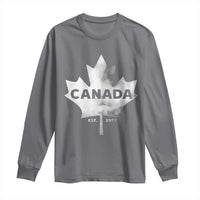 Canada Flag Long Sleeve Shirt Canadian Maple Leaf Vintage Retro Sport - Wonder Print Shop