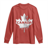 Canada Flag Long Sleeve Shirt Canadian Maple Leaf Vintage Retro Sport - Wonder Print Shop