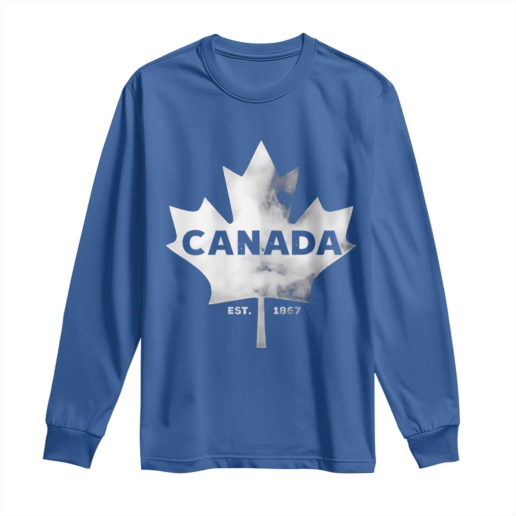 Canada Flag Long Sleeve Shirt Canadian Maple Leaf Vintage Retro Sport - Wonder Print Shop