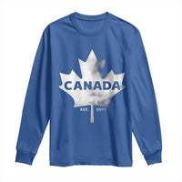 Canada Flag Long Sleeve Shirt Canadian Maple Leaf Vintage Retro Sport - Wonder Print Shop