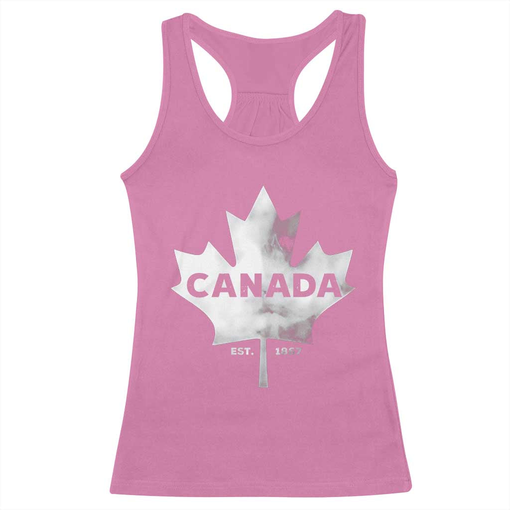 Canada Flag Racerback Tank Top Canadian Maple Leaf Vintage Retro Sport - Wonder Print Shop