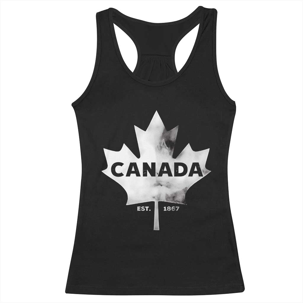 Canada Flag Racerback Tank Top Canadian Maple Leaf Vintage Retro Sport - Wonder Print Shop