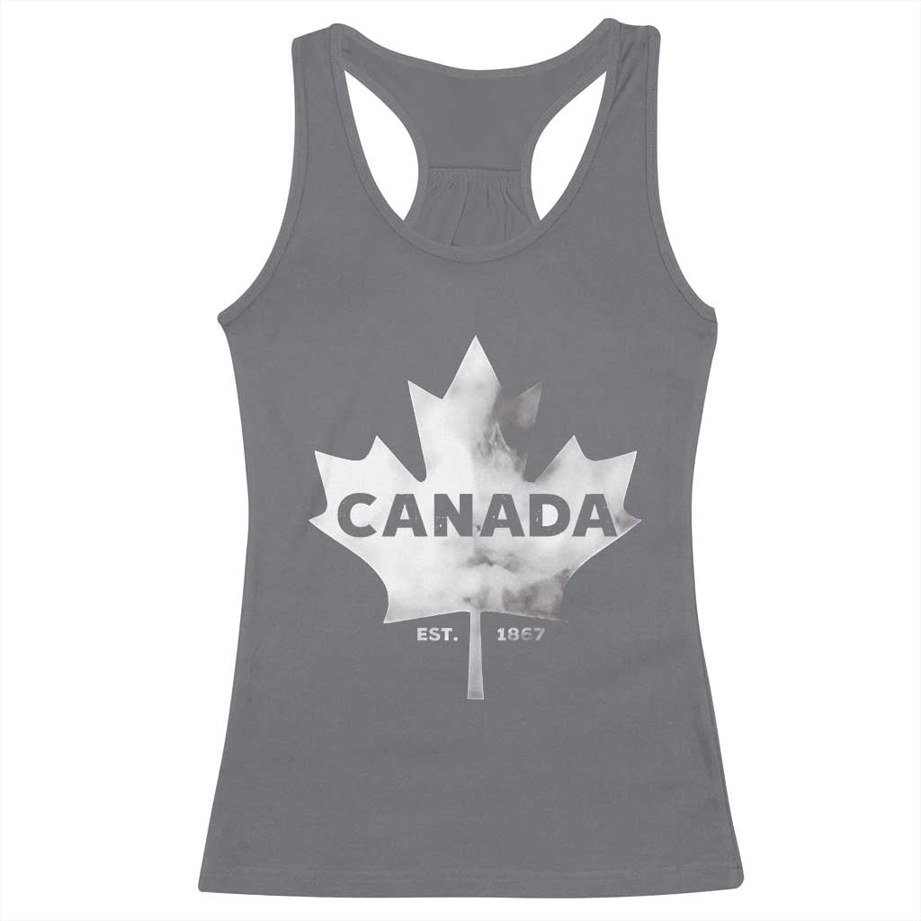 Canada Flag Racerback Tank Top Canadian Maple Leaf Vintage Retro Sport - Wonder Print Shop