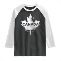 Canada Flag Raglan Shirt Canadian Maple Leaf Vintage Retro Sport - Wonder Print Shop