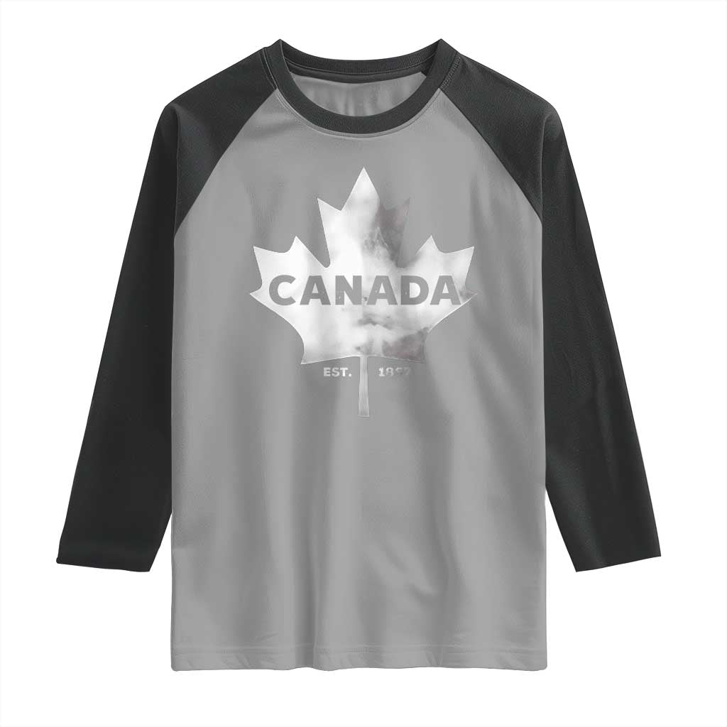 Canada Flag Raglan Shirt Canadian Maple Leaf Vintage Retro Sport - Wonder Print Shop