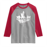 Canada Flag Raglan Shirt Canadian Maple Leaf Vintage Retro Sport - Wonder Print Shop