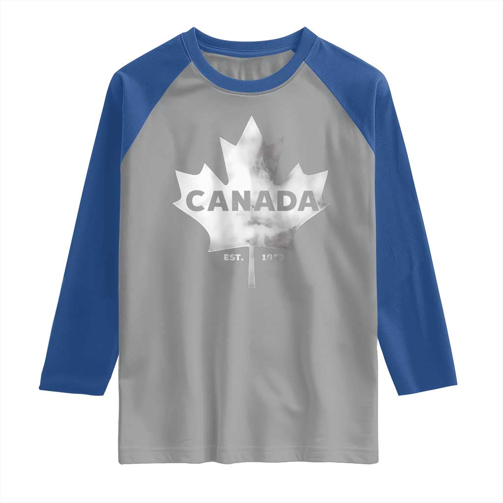 Canada Flag Raglan Shirt Canadian Maple Leaf Vintage Retro Sport - Wonder Print Shop